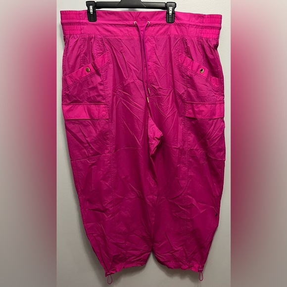 Athleta + Alicia Keys Sz 22 High Waisted Pink Utility Cargo Joggers NWOT! - Picture 2 of 11